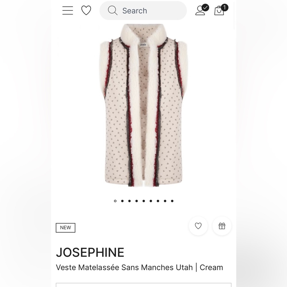NWT JoSephine Utah Cream Cotton Vest - Sz XS/S (no flaws) - Picture 9 of 13